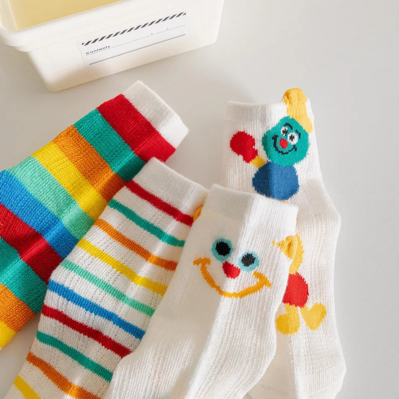 -キッズソックス 靴下4足セット カラフル あおむし ショートソックス【mh0005877】 - mamahalo shop - ベビー用靴下・タイツ -  べビー服 - 子供服 - 男の子 - 女の子