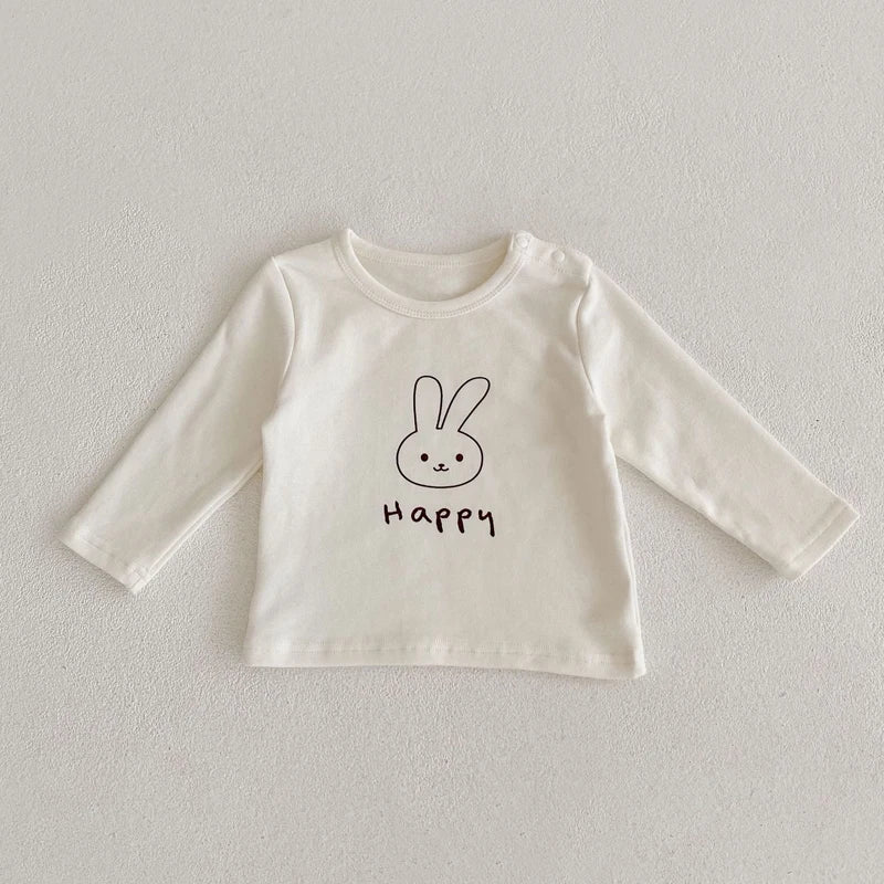 -ベビートップス うさぎバニープリント長袖Tシャツ 3カラー【mh0006992】 - mamahalo shop - 長袖Tシャツ -  べビー服 - 子供服 - 男の子 - 女の子