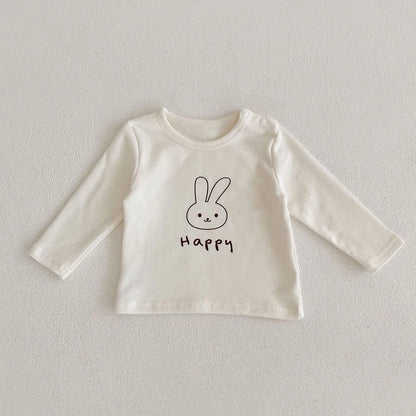 -ベビートップス うさぎバニープリント長袖Tシャツ 3カラー【mh0006992】 - mamahalo shop - 長袖Tシャツ -  べビー服 - 子供服 - 男の子 - 女の子