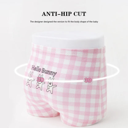 -キッズショーツ 女の子下着 ガールズパンツ アンダーウェア 4枚セット ピンクうさぎ ボクサーブリーフ【mh0005805】 - mamahalo shop - 幼児用下着 -  べビー服 - 子供服 - 男の子 - 女の子