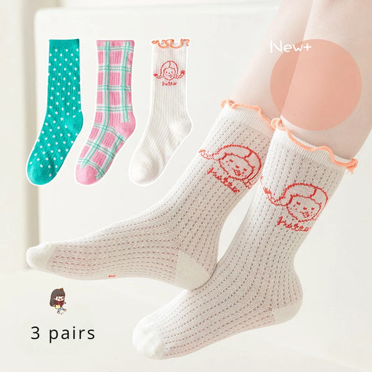 -キッズソックス 靴下3足セット メッシュ カラフル サマーソックス【mh0005681】 - mamahalo shop - ベビー用靴下・タイツ -  べビー服 - 子供服 - 男の子 - 女の子