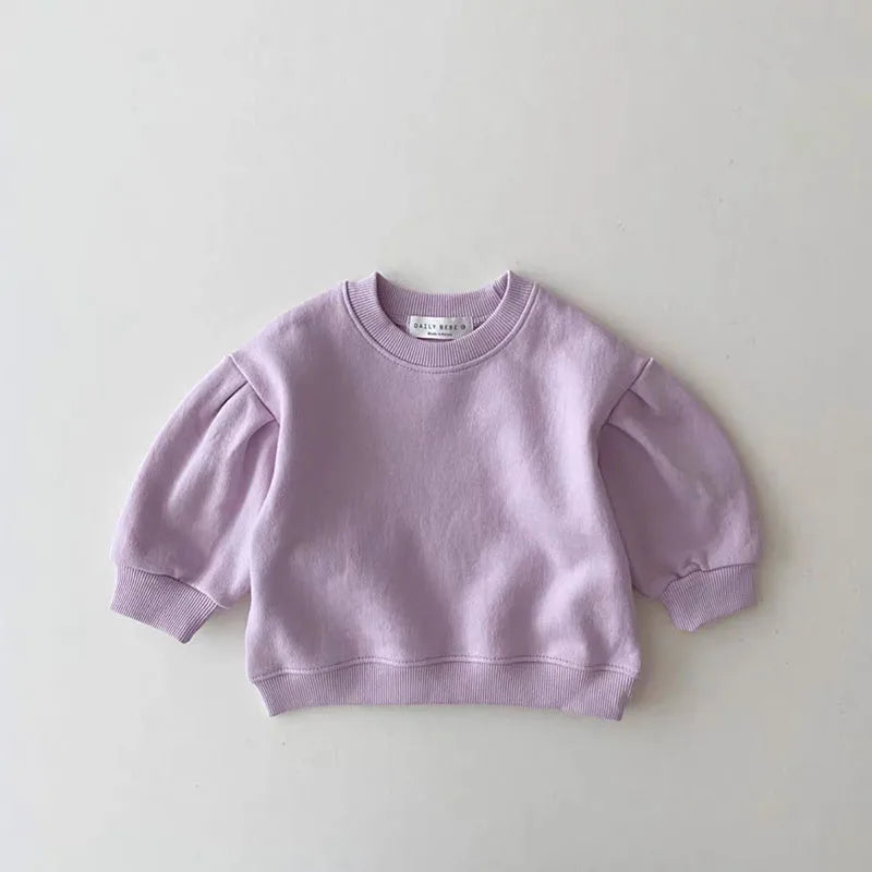 -ベビーセットアップ 2点セット 長袖パフスリーブスウェットシャツ フレアパンツ 3カラー - mamahalo shop - 長袖セットアップ -  べビー服 - 子供服 - 男の子 - 女の子