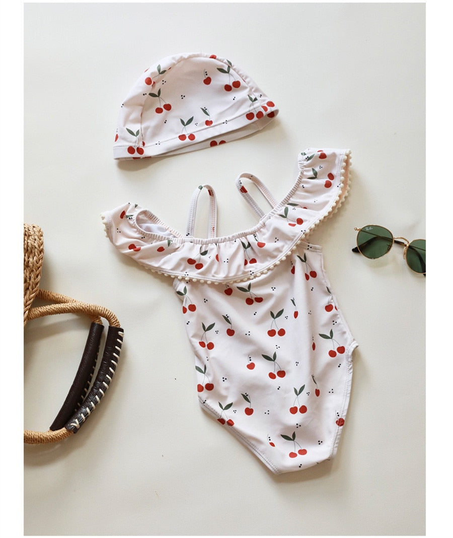 -キッズ 水着 フラワー 花柄 ノースリーブ ワンピース ビキニ セパレート 帽子 セット スイムウェア 14スタイル ガールズ【mh0002216】 - mamahalo shop - ベビー用水着 -  べビー服 - 子供服 - 男の子 - 女の子