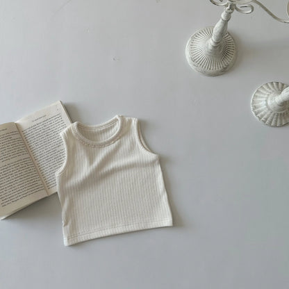 -ベビートップス リブタンクトップ ノースリーブTシャツ シンプルベーシック 4カラー【mh0005464】 - mamahalo shop - タンクトップ・キャミソール・ノースリーブトップス -  べビー服 - 子供服 - 男の子 - 女の子