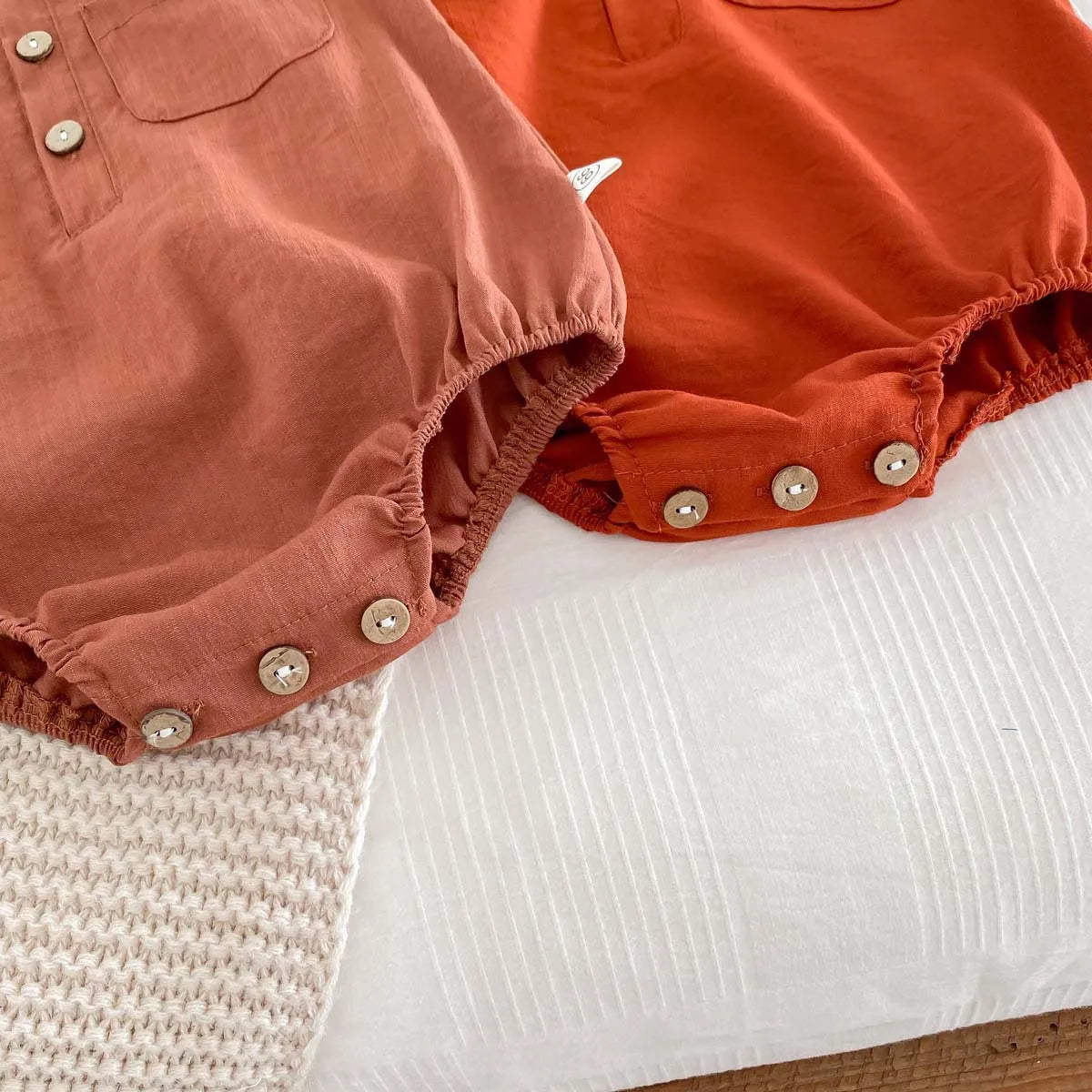 -ベビーロンパース 半袖シャツボディスーツ 2カラー【mh0004478】 - mamahalo shop - 半袖ロンパース -  べビー服 - 子供服 - 男の子 - 女の子