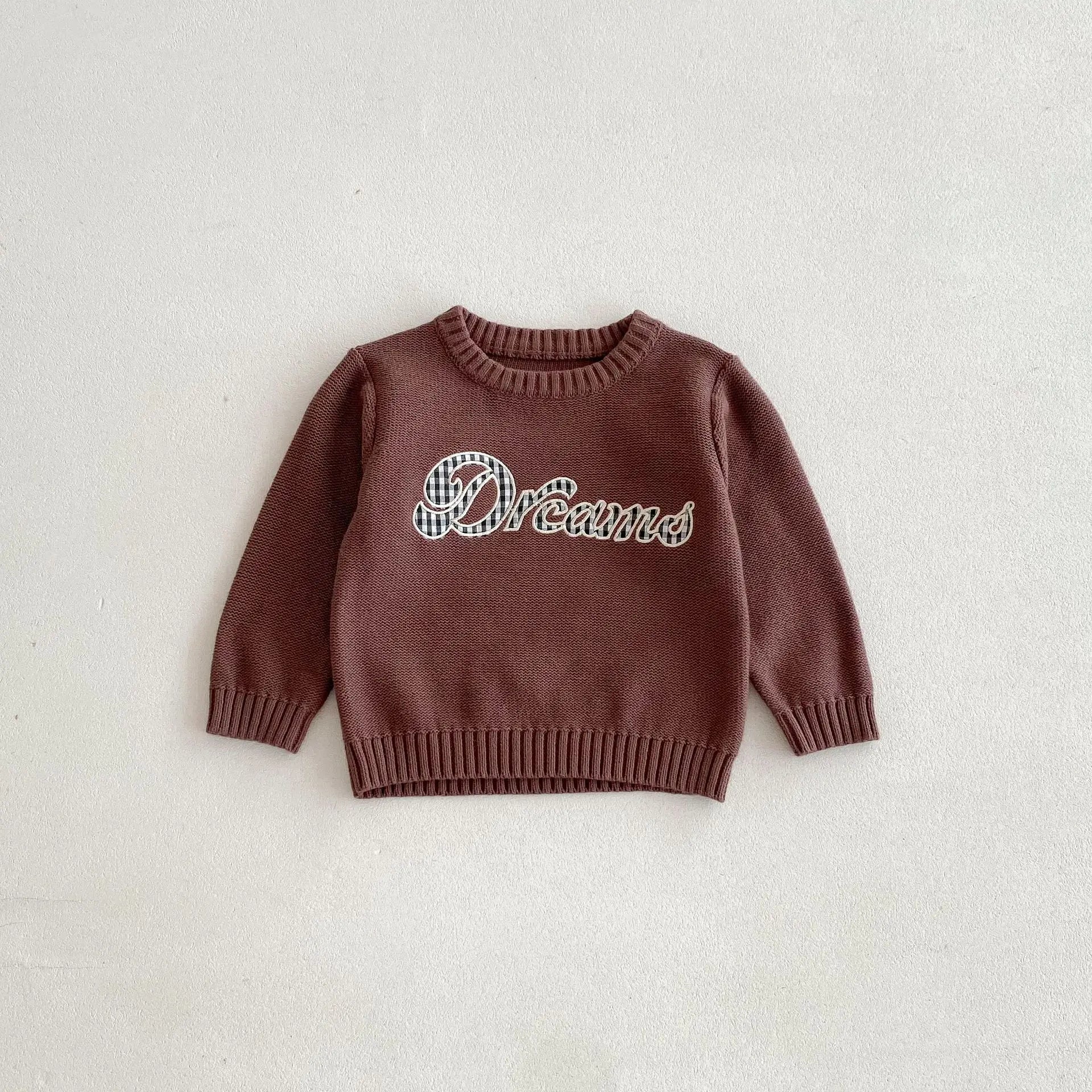 -キッズトップス ニットセーター レターロゴ刺繍 2カラー【mh0006663】 - mamahalo shop - ニット・セーター -  べビー服 - 子供服 - 男の子 - 女の子