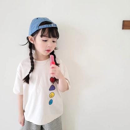 -キッズトップス 半袖プリントTシャツ カラフルプリント 3カラー【mh0005574】 - mamahalo shop - 半袖Tシャツ -  べビー服 - 子供服 - 男の子 - 女の子