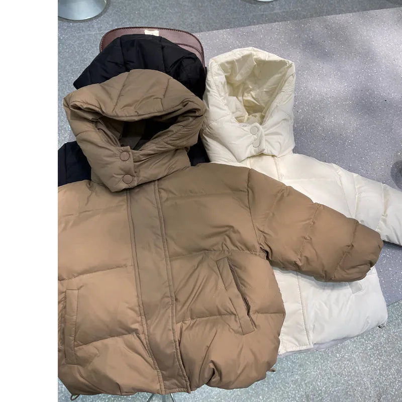 -☺︎ キッズアウター ボリューム中綿ダウンジャケット フード付きコート - mamahalo shop - ショートコート・ジャケット・ジャンパー -  べビー服 - 子供服 - 男の子 - 女の子