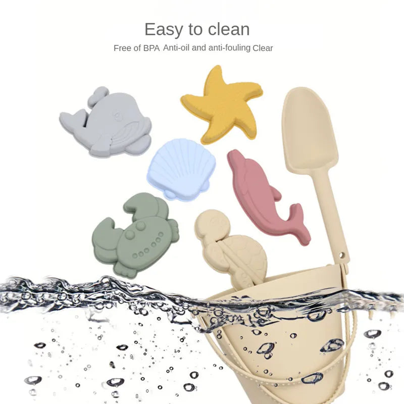 -☺︎ シリコンビーチトイセット お砂場遊びツール バケツ スコップ シャベル 8ピースセット - mamahalo shop - Toy (おもちゃ・木製玩具）etc. -  べビー服 - 子供服 - 男の子 - 女の子