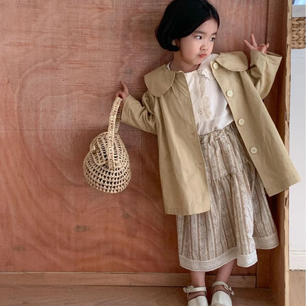 キッズトップス/スカート 長袖ブラウス/フラワープリント 裾レース - mamahalo shop - 長袖シャツ・ブラウス -  べビー服 - 子供服 - 男の子 - 女の子