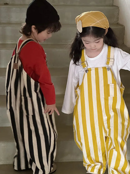 -キッズオーバーオール ストライプルーズサスペンダーパンツ 2カラー【mh0006899】 - mamahalo shop - オーバーオール -  べビー服 - 子供服 - 男の子 - 女の子