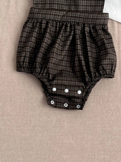 -ベビーロンパース/ワンピース/トップス ノースリーブ チェック - mamahalo shop - ノースリーブロンパース -  べビー服 - 子供服 - 男の子 - 女の子