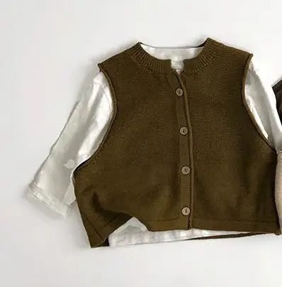 -キッズベスト シンプルベーシックチョッキベスト 2カラー【mh0007005】 - mamahalo shop - ベスト -  べビー服 - 子供服 - 男の子 - 女の子