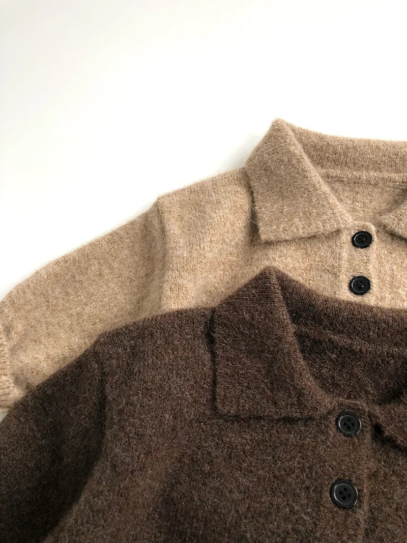 -キッズトップス ポロ襟ニットセーターシャツ 2カラー【mh0006915】 - mamahalo shop - ニット・セーター -  べビー服 - 子供服 - 男の子 - 女の子