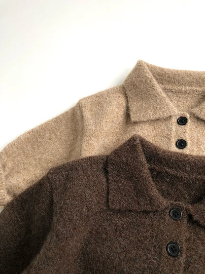 -キッズトップス ポロ襟ニットセーターシャツ 2カラー【mh0006915】 - mamahalo shop - ニット・セーター -  べビー服 - 子供服 - 男の子 - 女の子