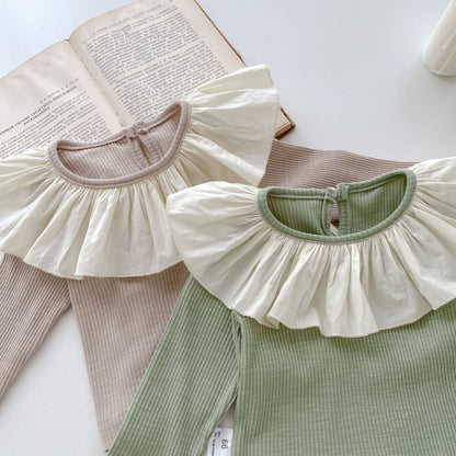 -ベビー フリル サークルカラー ピエロカラー 長袖 Tシャツ トップス ガールズ - mamahalo shop - 長袖Tシャツ -  べビー服 - 子供服 - 男の子 - 女の子