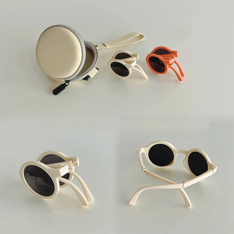 -ベビーキッズサングラス レトロサングラス 日除け 折りたたみ式【mh0006128】 - mamahalo shop - ベビーキッズその他アクセサリー -  べビー服 - 子供服 - 男の子 - 女の子