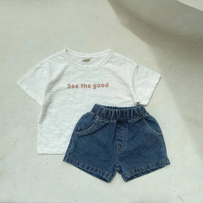 -キッズパンツ デニム ショートパンツ ブルー 2カラー【mh0004546】 - mamahalo shop - ハーフパンツ・ショートパンツ -  べビー服 - 子供服 - 男の子 - 女の子