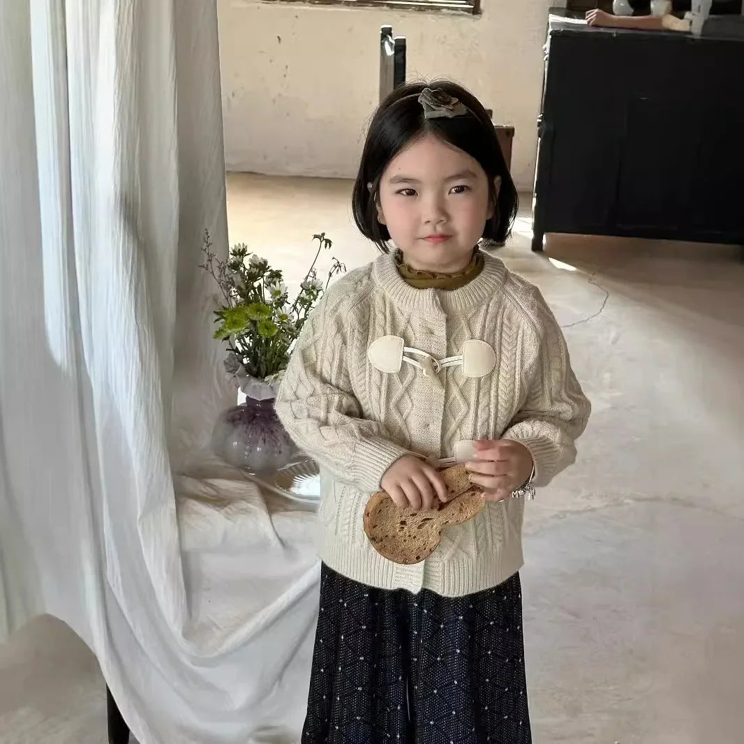 -キッズカーディガン ダッフルトグルボタンニットジャケット 2カラー【mh0007269】 - mamahalo shop - カーディガン・パーカー -  べビー服 - 子供服 - 男の子 - 女の子