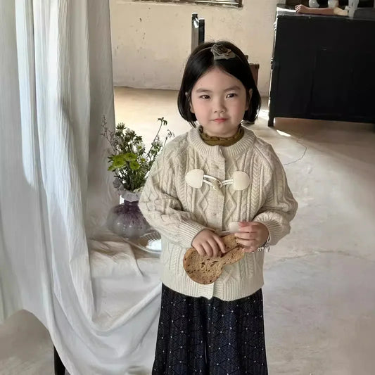 -キッズカーディガン ダッフルトグルボタンニットジャケット 2カラー【mh0007269】 - mamahalo shop - カーディガン・パーカー -  べビー服 - 子供服 - 男の子 - 女の子