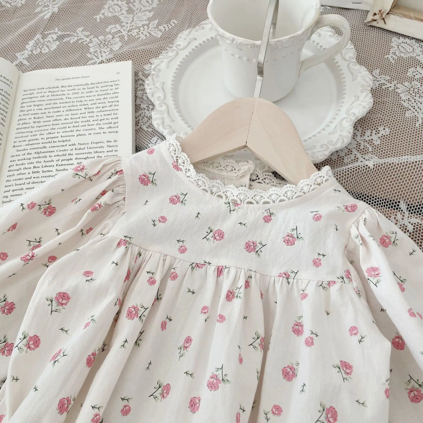 -ベビーロンパース 長袖ボディスーツ フラワー小花柄プリント レース【mh0004814】 - mamahalo shop - 長袖ロンパース -  べビー服 - 子供服 - 男の子 - 女の子