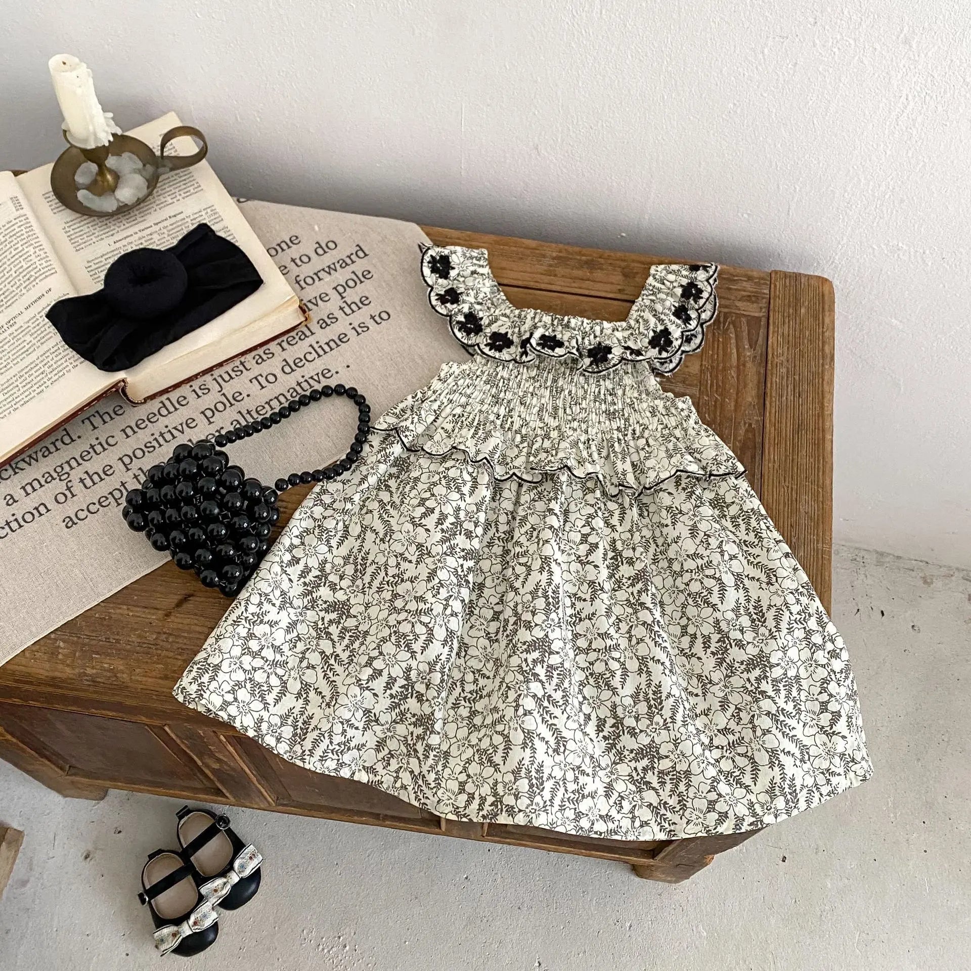 -ベビーキッズワンピース サンドレス サマードレス ノースリーブ フラワー花柄刺繍 リゾート【mh0005103】 - mamahalo shop - ノースリーブワンピース -  べビー服 - 子供服 - 男の子 - 女の子