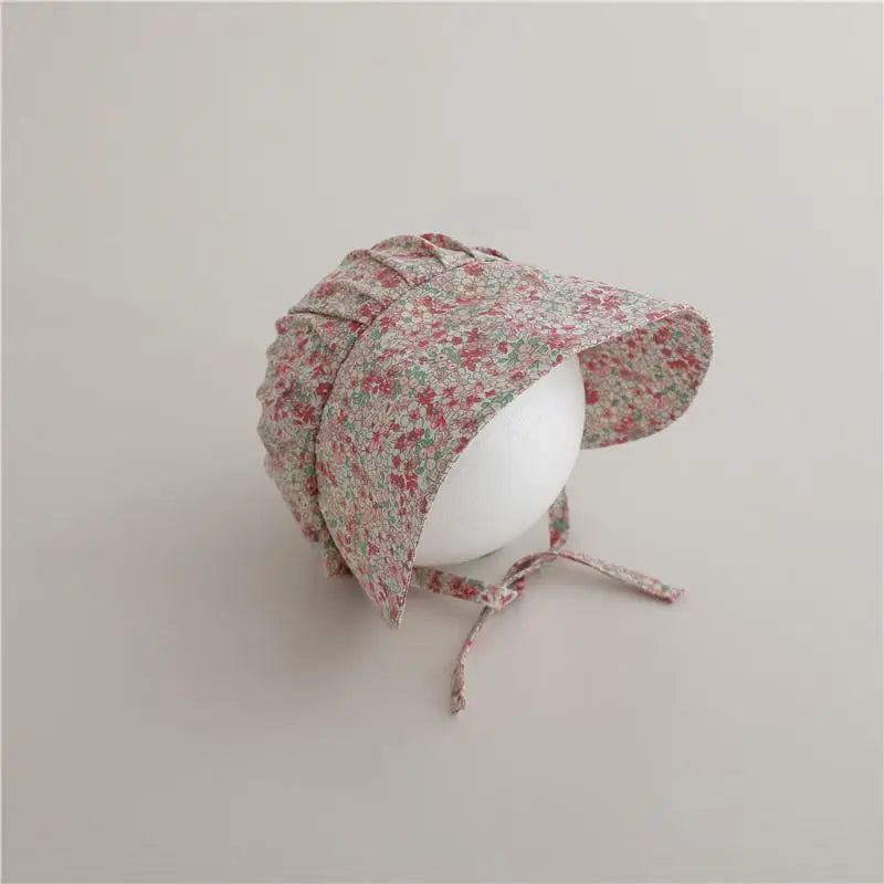 -ベビー帽子 つば広ボンネット サマーハット フラワー花柄プリント【mh0004989】 - mamahalo shop - ベビー用帽子 -  べビー服 - 子供服 - 男の子 - 女の子