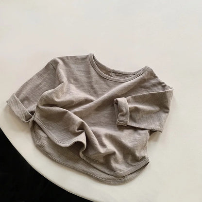 -キッズトップス 長袖ルーズ Tシャツ - mamahalo shop - 長袖Tシャツ -  べビー服 - 子供服 - 男の子 - 女の子