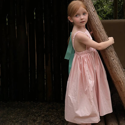 -キッズワンピース キャミソールドレスワンピース ピンク【mh0005853】 - mamahalo shop - ノースリーブワンピース -  べビー服 - 子供服 - 男の子 - 女の子