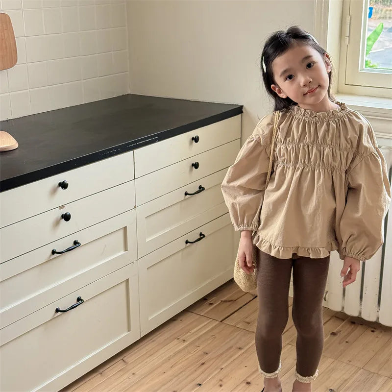 -キッズトップス 長袖スモックブラウス 2カラー - mamahalo shop - 長袖シャツ・ブラウス -  べビー服 - 子供服 - 男の子 - 女の子