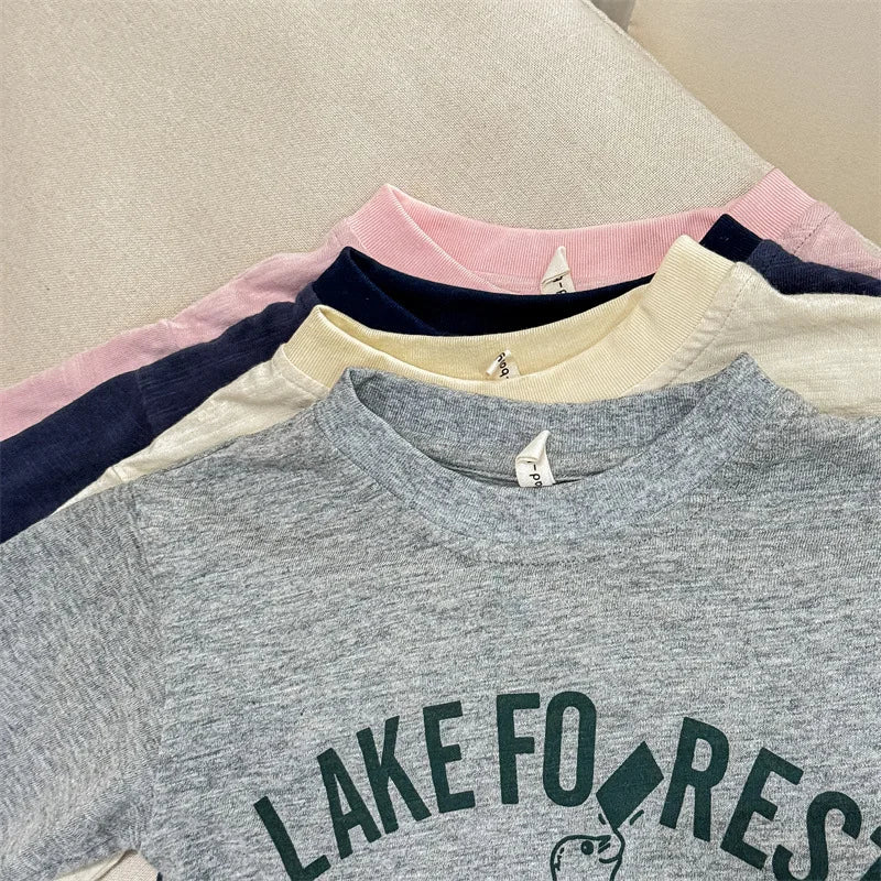 -キッズトップス 半袖Tシャツ アシカプリントロゴ 杢4カラー - mamahalo shop - 半袖Tシャツ -  べビー服 - 子供服 - 男の子 - 女の子