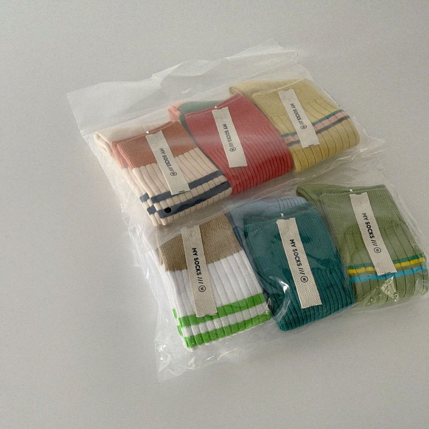 -ベビー キッズ おしゃれ ボーダー ソックス 靴下 3足 セット【mh0002580】 - mamahalo shop - ベビー用靴下・タイツ -  べビー服 - 子供服 - 男の子 - 女の子