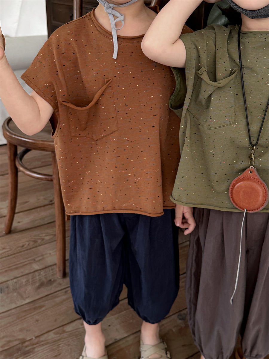 -キッズトップス ビッグシルエット ルーズTシャツ 3カラー【mh0005378】 - mamahalo shop - 半袖Tシャツ -  べビー服 - 子供服 - 男の子 - 女の子