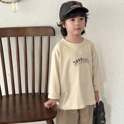 キッズトップス グラフィティロゴプリント長袖Tシャツ - mamahalo shop - 長袖Tシャツ -  べビー服 - 子供服 - 男の子 - 女の子