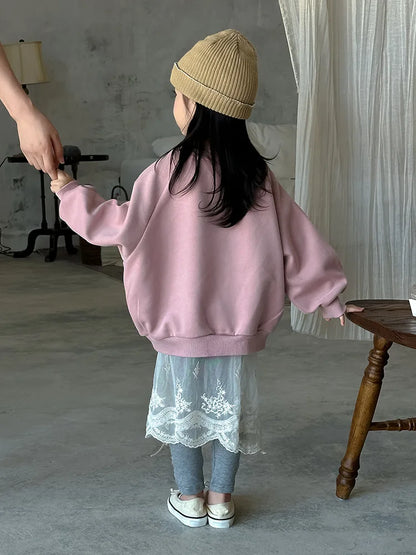 -キッズトップス 長袖プリントルーズスウェットシャツプルオーバー 2カラー - mamahalo shop - トレーナー・フーディ -  べビー服 - 子供服 - 男の子 - 女の子