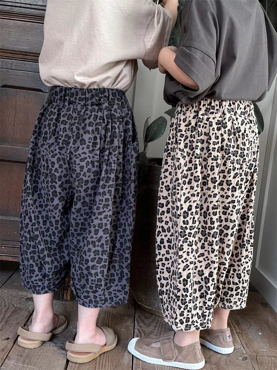 -キッズパンツ レオパード サマークロップドパンツ 2カラー - mamahalo shop - ロングパンツ・スウェットパンツ -  べビー服 - 子供服 - 男の子 - 女の子