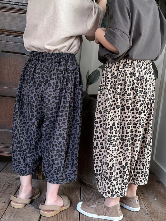 -キッズパンツ レオパード サマークロップドパンツ 2カラー - mamahalo shop - ロングパンツ・スウェットパンツ -  べビー服 - 子供服 - 男の子 - 女の子