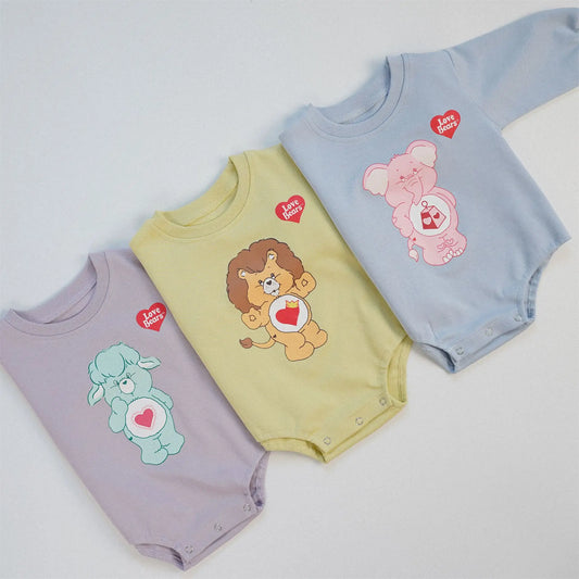 -ベビーロンパース くまベアアニマルプリント長袖ボディスーツ 3カラー【mh0006969】 - mamahalo shop - 長袖ロンパース -  べビー服 - 子供服 - 男の子 - 女の子