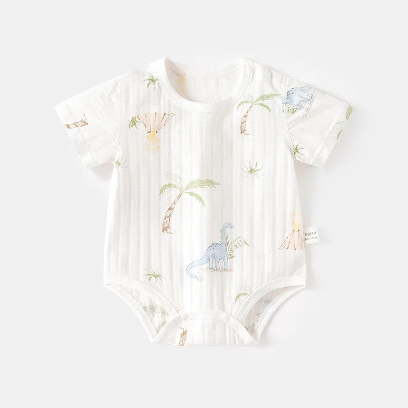 -ベビーロンパース 半袖ボディスーツ 肌着 アニマルプリント【mh0006552】 - mamahalo shop - 半袖ロンパース -  べビー服 - 子供服 - 男の子 - 女の子