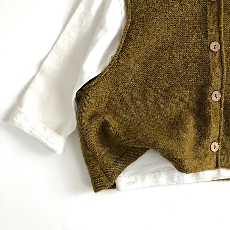 -キッズベスト シンプルベーシックチョッキベスト 2カラー【mh0007005】 - mamahalo shop - ベスト -  べビー服 - 子供服 - 男の子 - 女の子