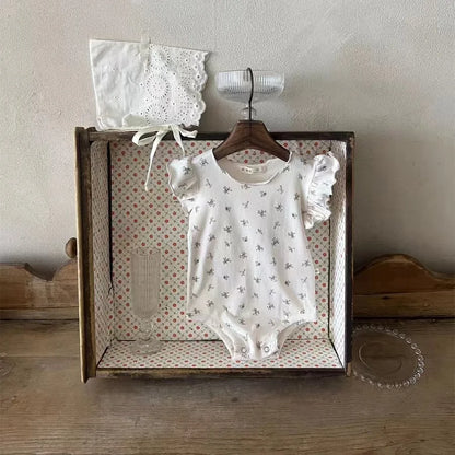 -ベビーロンパース フリルスリーブボディスーツ 3カラー【mh0005382】 - mamahalo shop - 半袖ロンパース -  べビー服 - 子供服 - 男の子 - 女の子