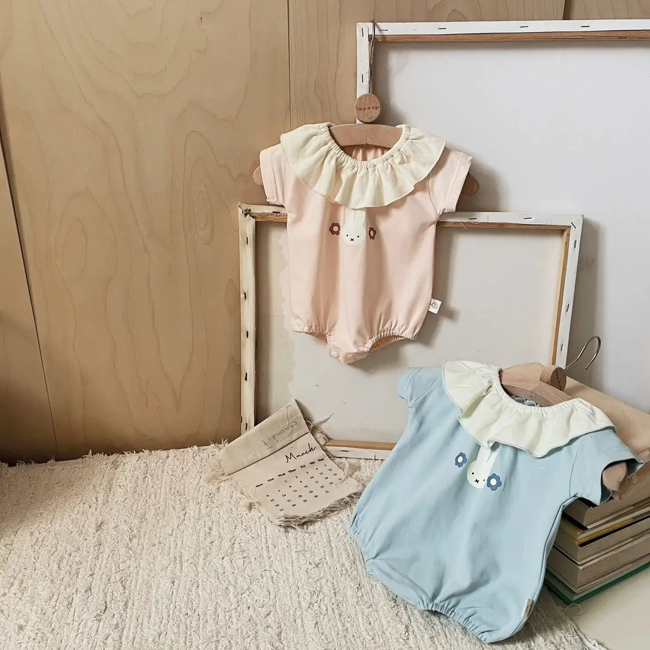 -ベビーロンパース サークル襟 半袖ボディスーツ うさぎミッフィー 2カラー【mh0006311】 - mamahalo shop - 半袖ロンパース -  べビー服 - 子供服 - 男の子 - 女の子