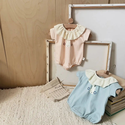 -ベビーロンパース サークル襟 半袖ボディスーツ うさぎミッフィー 2カラー【mh0006311】 - mamahalo shop - 半袖ロンパース -  べビー服 - 子供服 - 男の子 - 女の子