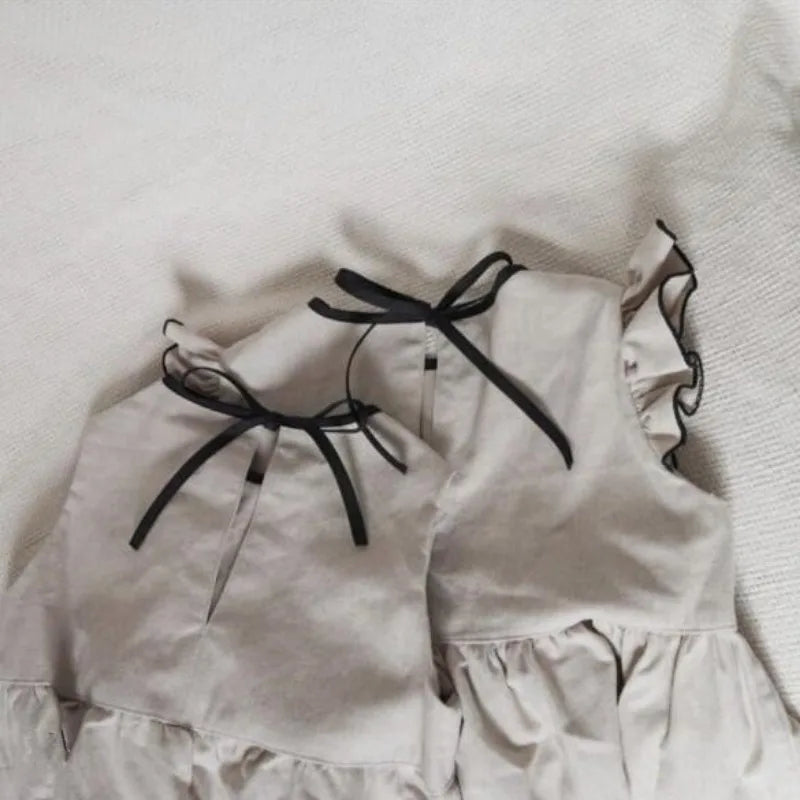 -ベビーロンパース ノースリーブボディスーツ バックリボン お出かけ【mh0005140】 - mamahalo shop - ノースリーブロンパース -  べビー服 - 子供服 - 男の子 - 女の子