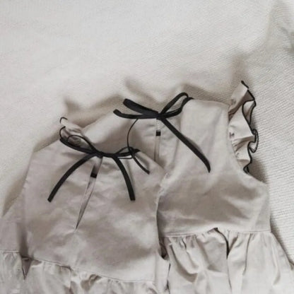 -ベビーロンパース ノースリーブボディスーツ バックリボン お出かけ【mh0005140】 - mamahalo shop - ノースリーブロンパース -  べビー服 - 子供服 - 男の子 - 女の子