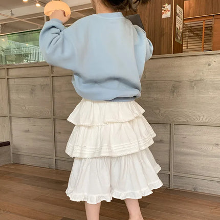 キッズスカート フリルティアードスカート ケーキスカート ホワイト - mamahalo shop - スカート - ベビー服 - 子供服 - 男の子 - 女の子