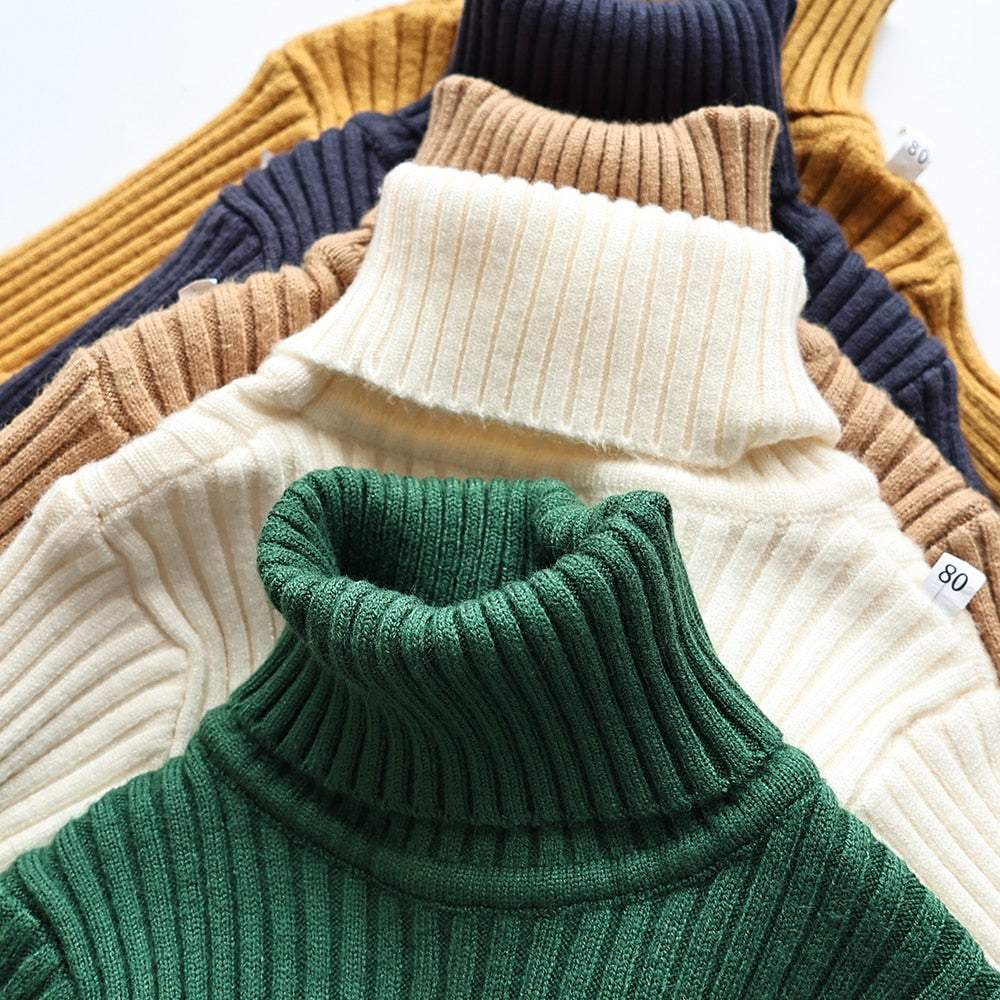 -キッズ服 タートルネック カットソー セーター ニット シンプル ベーシック 無地 5色 男の子【mh0002793】 - mamahalo shop - ニット・セーター -  べビー服 - 子供服 - 男の子 - 女の子