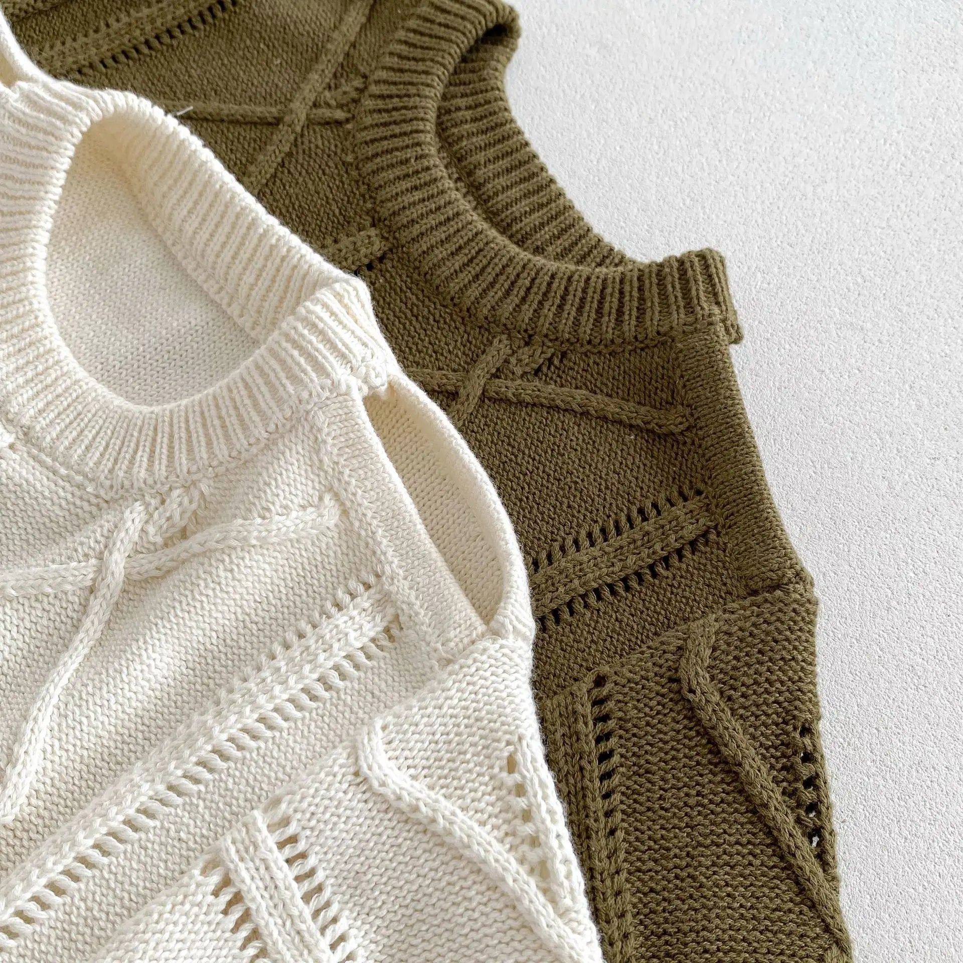 -キッズトップス ニットセーター アランニット ケーブル編み 2カラー - mamahalo shop - ニット・セーター -  べビー服 - 子供服 - 男の子 - 女の子