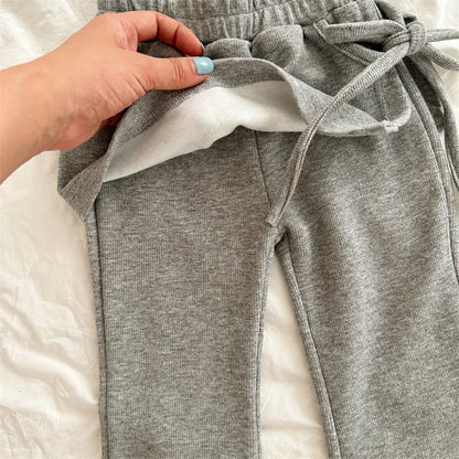 -キッズパンツ サイドリボン巻きスカートドッキングスカッツフレアパンツ 2カラー - mamahalo shop - ロングパンツ・スウェットパンツ -  べビー服 - 子供服 - 男の子 - 女の子