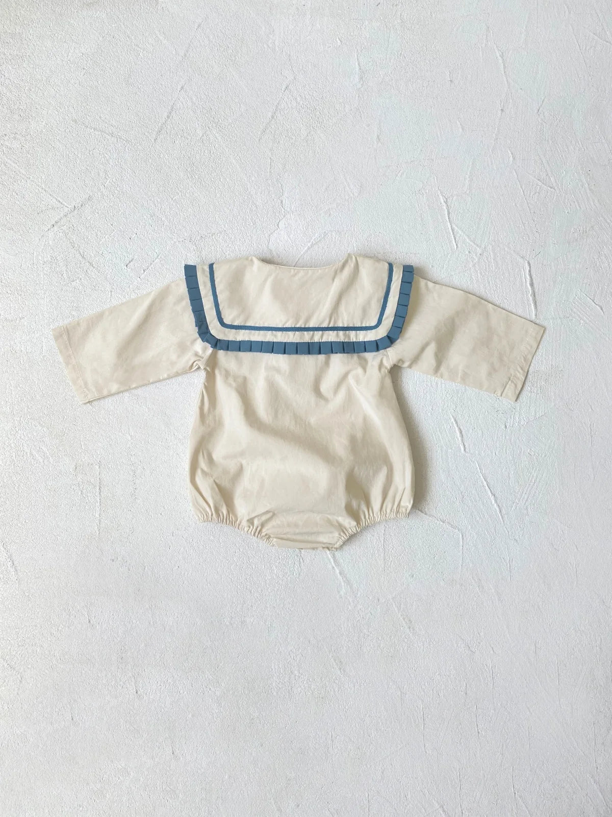 -ベビーロンパース マリンスタイルネイビーセーラーカラー長袖ボディスーツ 2カラー - mamahalo shop - 長袖ロンパース -  べビー服 - 子供服 - 男の子 - 女の子